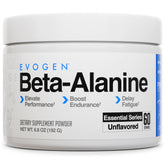 Evogen Beta-Alanine bottle front view supporting endurance during tough workouts.