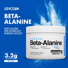 Evogen Beta-Alanine powder tub ready for performance focused training.