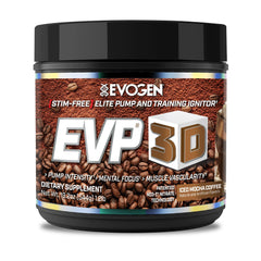 Evogen EVP 3D Iced Mocha bottle pour for fast pre-workout energy and focus
