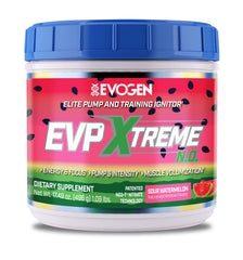 Evogen EVP 3D stimulant-free pre-workout bottle front view with focus and pump benefits