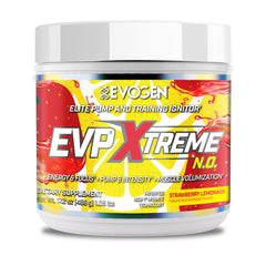 Evogen EVP Xtreme NO bottle front for a sugar-free energy and focus boost.
