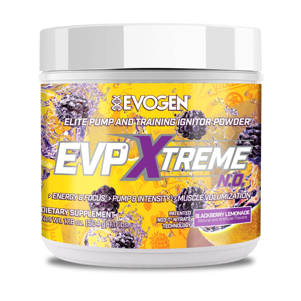Evogen EVP Xtreme NO pump image highlighting enhanced vascularity for intense workouts