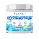 Evogen Hydration lemon lime tub with powder ready to mix for quick hydration.