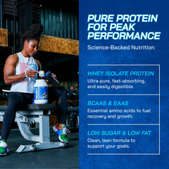 Scoop in bottle demonstrates convenient daily protein boost for workouts.