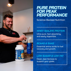 Isoject shake in glass with creamy texture ideal for post-workout recovery.