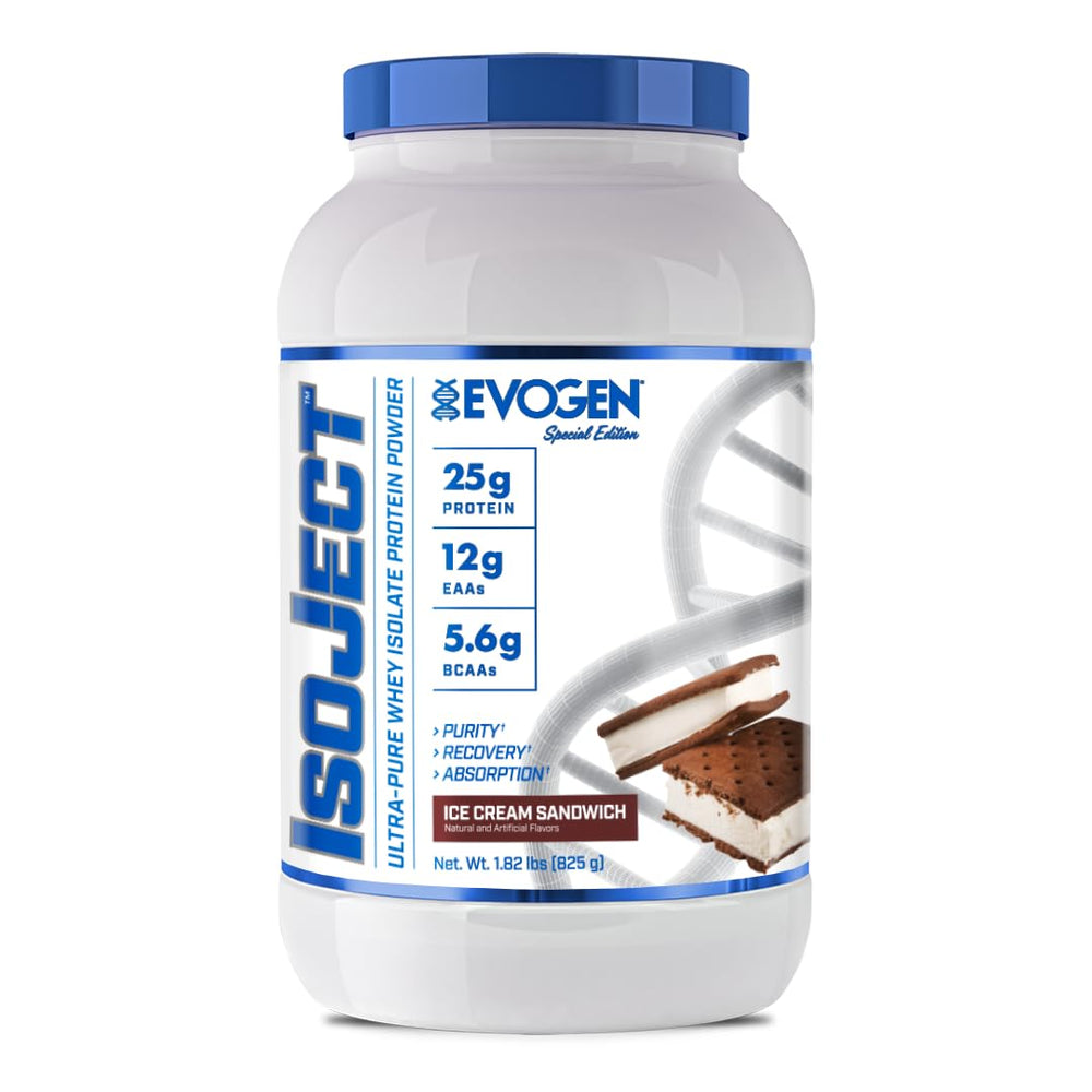 Evogen Isoject whey isolate powder for fast absorption and clean fueling.