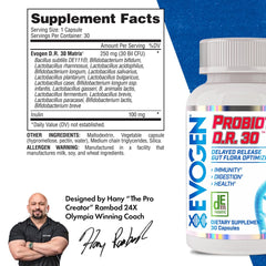 Evogen Probiotic D.R. 30 capsules supporting digestion and immune function