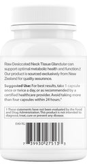 Evolved Elements Thyroid packaging front; New Zealand sourcing and non-GMO formulation