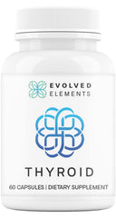 Evolved Elements Thyroid bottle with capsules; raw grass-fed desiccated NZ formula for energy support