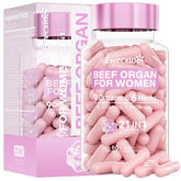Ewecxine Beef Organ Supplement for Women bottle shows easy daily capsules for balanced energy