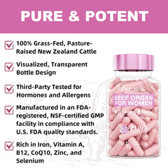 Ewecxine Beef Organ Supplement for Women heart capsule focus for heart-nourishing nutrients
