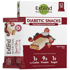 Extend Bar Yogurt Berry packaging shown for a keto-friendly, sugar-free snack.