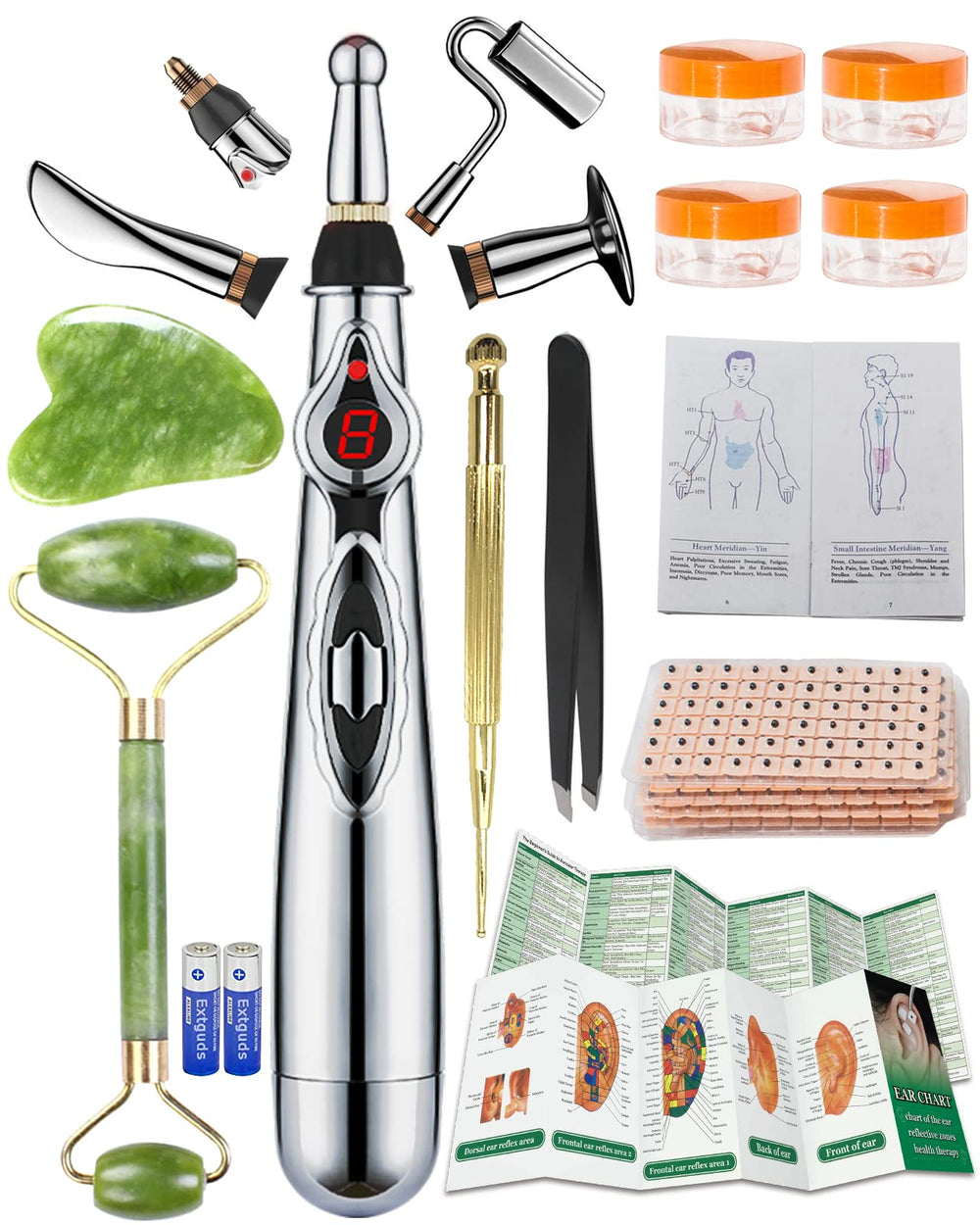 Extguds 5-head electronic acupuncture pen for versatile treatment options
