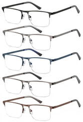 EYECEDAR 5-pack metal half-frame glasses with spring hinges for daily wear