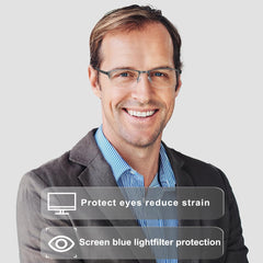 EYECEDAR blue-light lenses closeup highlighting glare reduction.
