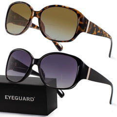 EYEGUARD bifocal sunglasses with oversized frame for outdoor reading and distance viewing.