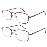 EYEGUARD two-pairs spring hinge reading glasses in gun color for crisp reading comfort