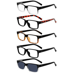 Eyekepper 5-pack men’s reading glasses with frame height for comfortable all-day wear