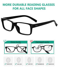 Clear lenses in Eyekepper men's readers for sharp, distraction-free reading.