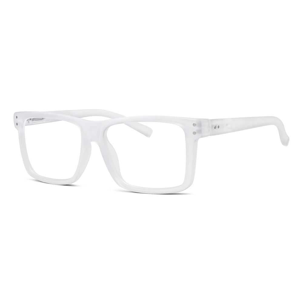 Eyekepper oversized reading glasses with a transparent square frame and +1.50 diopter.