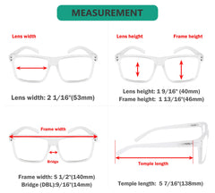 Spring-hinge Eyekepper glasses adapting to different faces for comfortable wear.