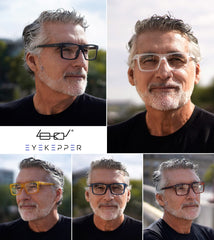 Eyekepper spring hinges provide durable, everyday wear with a flexible fit.