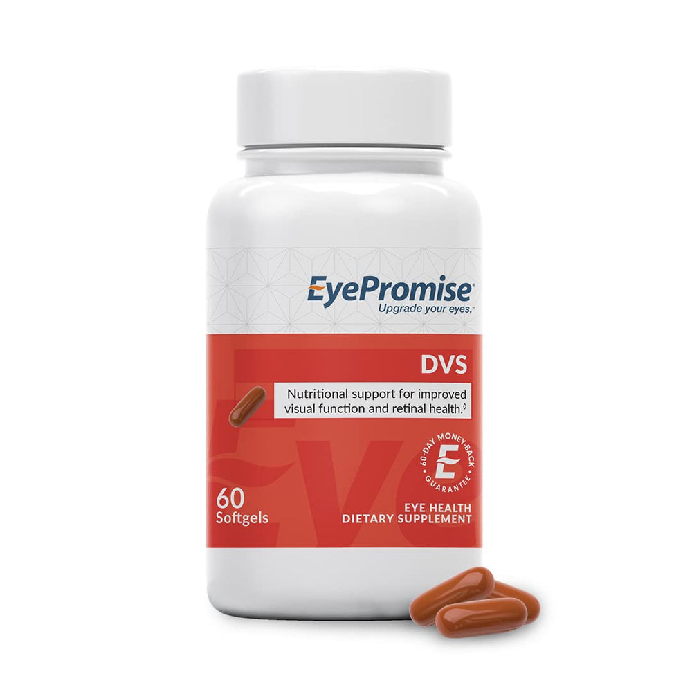 EyePromise DVS bottle of softgels for daily eye support.