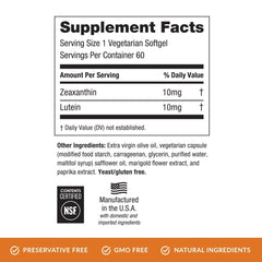 Closeup of EyePromise label on bottle highlighting key ingredients.