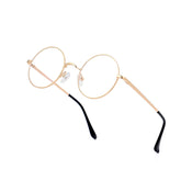 EYLRIM round blue light glasses front view with metal frame for everyday use.