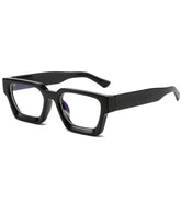 EYLRIM thick square blue light glasses viewed from front for all-day computer use.