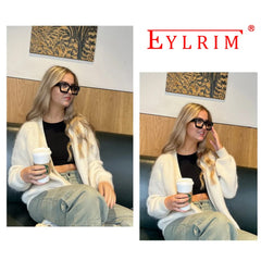 EYLRIM thick square blue light glasses side view showing spring hinges for comfort.