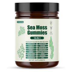 Eyowea Sea Moss Gummies bottle on a shelf for daily nutrition on the go.
