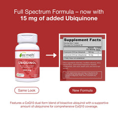 EZ Melts apple-flavored ubiquinol tablet with pleasant taste for daily use.