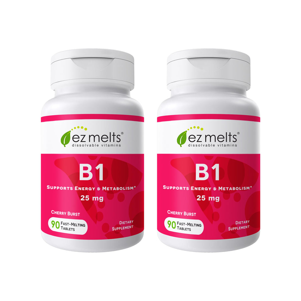 EZ Melts B1 dissolvable tablet melting on the tongue for easy daily use