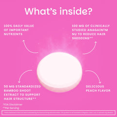 EZ Melts peach dissolving tablet demo emphasizing quick absorption and easy intake