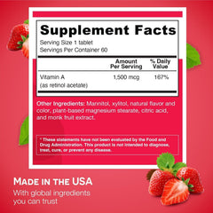 EZ Melts vitamin A strawberry flavor makes dose easy and tasty.