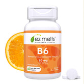 EZ Melts Vitamin B6 orange blast dissolvable tablet ready for quick energy.
