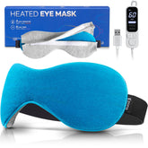 Ezona heated eye mask front view with soft cotton cover for gentle wear