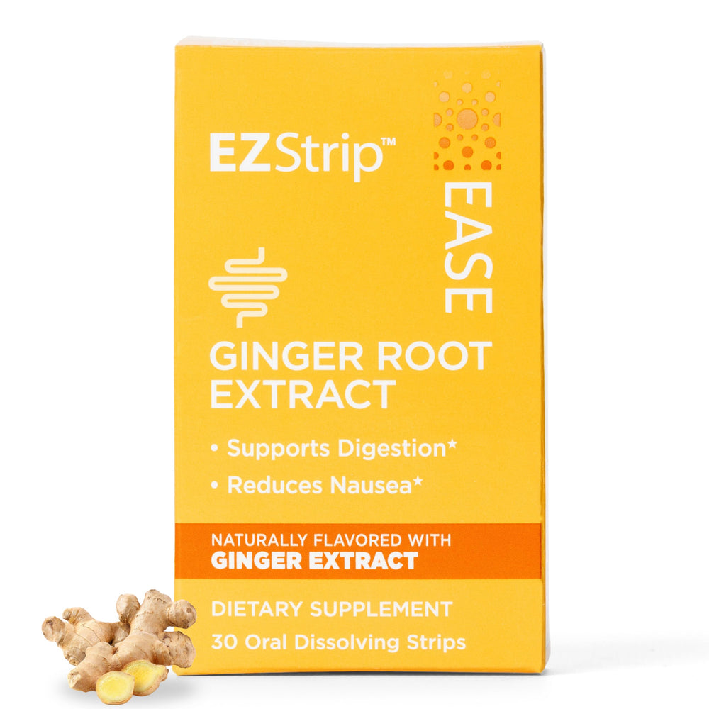 EZStrip Ease ginger strip pack for on-the-go digestion support