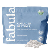 Fabula Collagen Peptides Powder bottle on a kitchen counter suggesting daily skin and joint support.