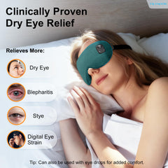 FACEMOON eye mask battery compartment showing cordless warmth on the go