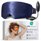FACEMOON silk heated eye mask closeup showing soft fabric and gentle warmth