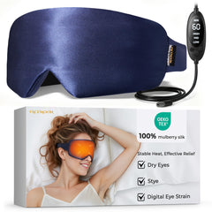 FACEMOON silk heated eye mask closeup showing soft fabric and gentle warmth