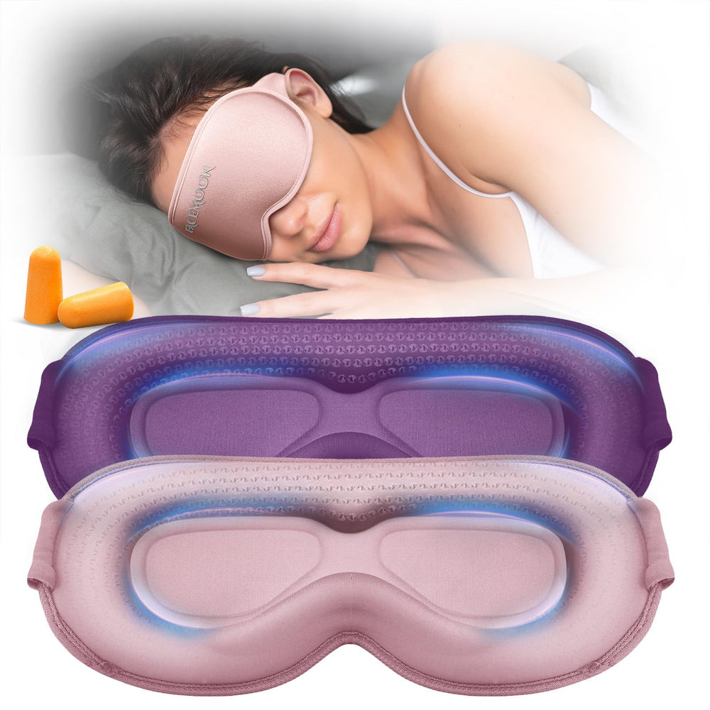 Facemoon weighted eye mask 2-pack shown for easy blackout and relaxation during travel