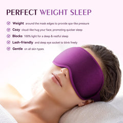 Facemoon 3D contoured eye mask providing snug eye coverage and eyelash-friendly shading
