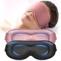 FACEMOON weighted eye mask front view with plush padding for deep darkness