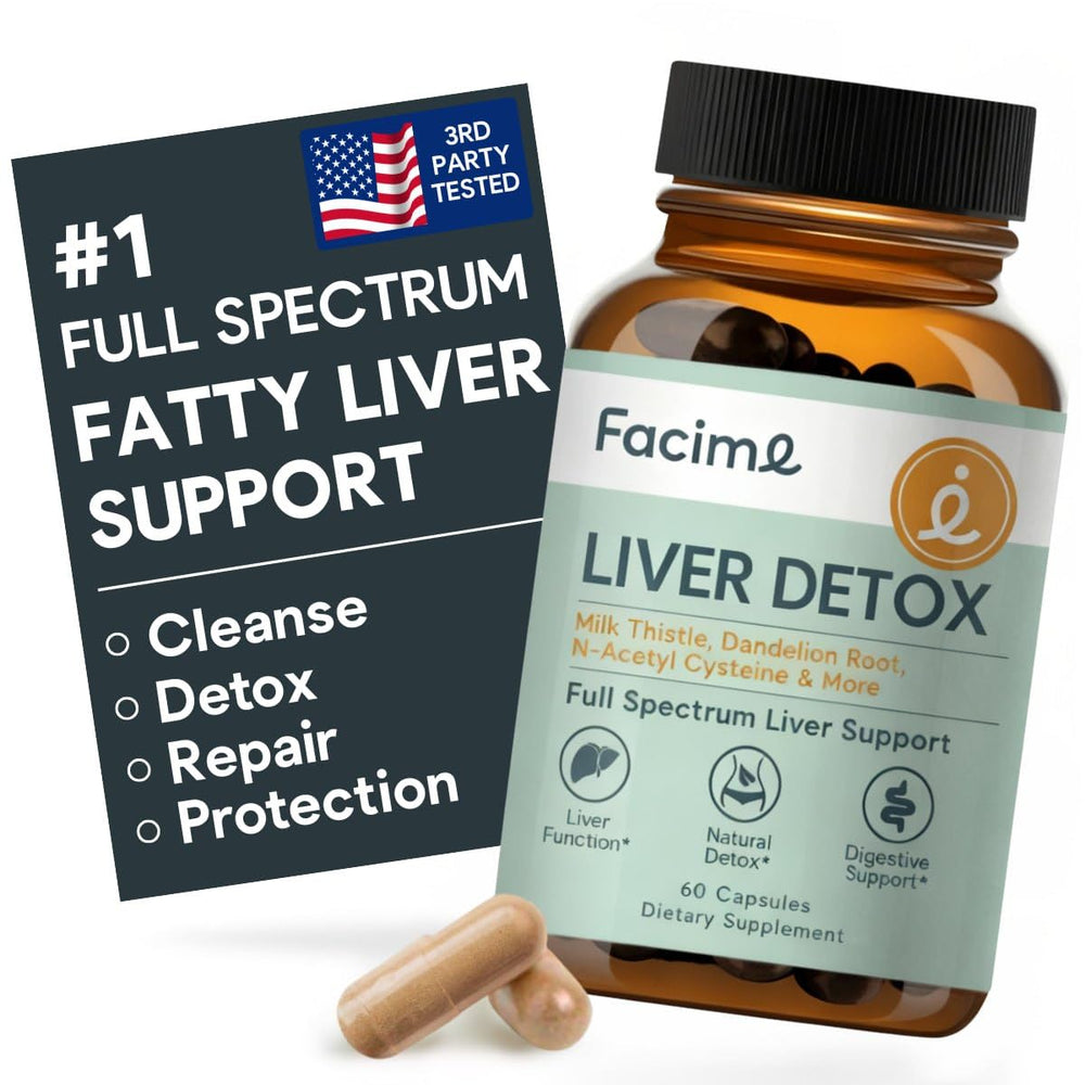 Facime Liver Cleanse bottle promotes daily liver support for overall wellness.