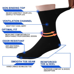 Facool Crew Diabetic Socks, seamless toe detail for comfort and reduced irritation.