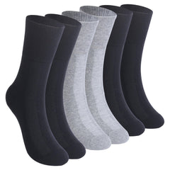 Facool diabetic crew socks with loose-top design for comfortable fit around wide calves.