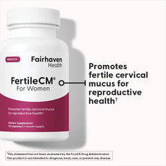 FertileCM capsules close-up showing daily dose for fertility planning.